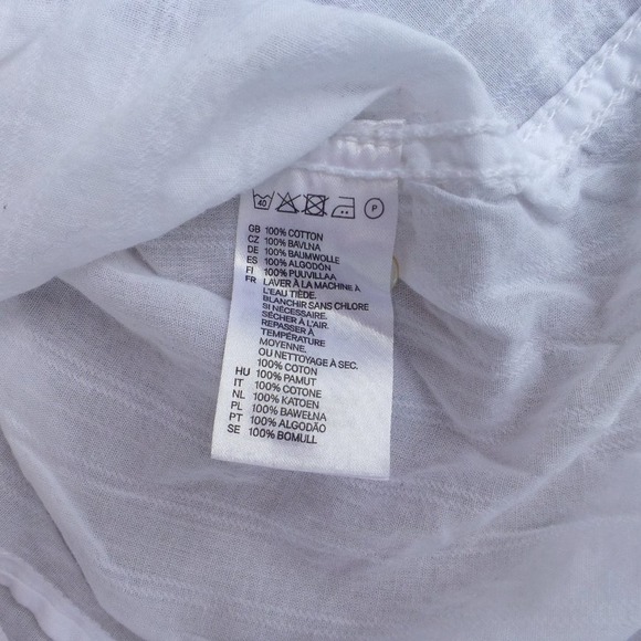 H&M L.O.G.G. Super Light White Cotton Sz 12 Tunic Top - Picture 7 of 8